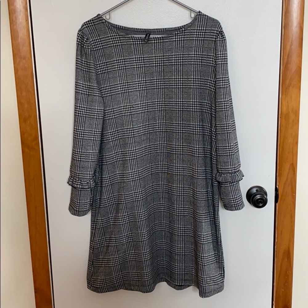 Black and White Plaid Dress